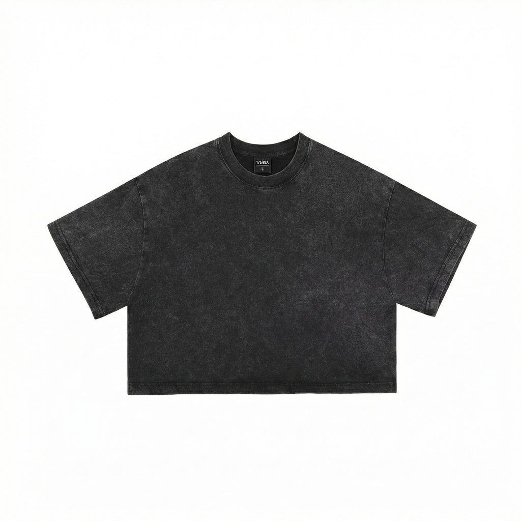 Y2K ウォッシュ加工 クロップドTシャツ 半袖