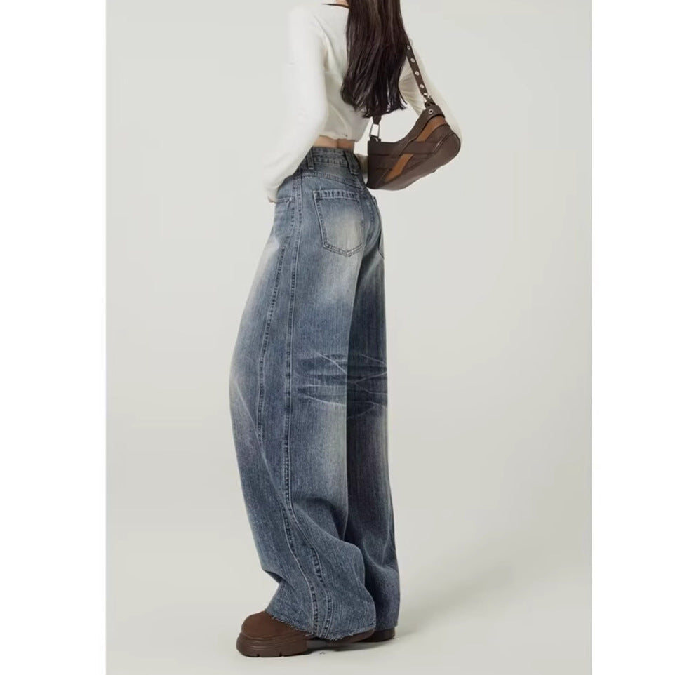 Y2K ハイウエスト ワイド デニムパンツ