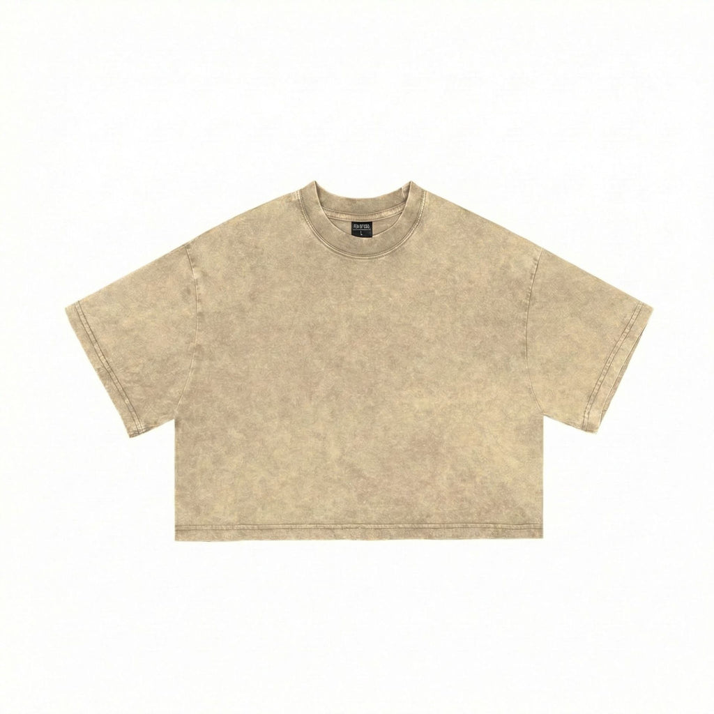 Y2K ウォッシュ加工 クロップドTシャツ 半袖