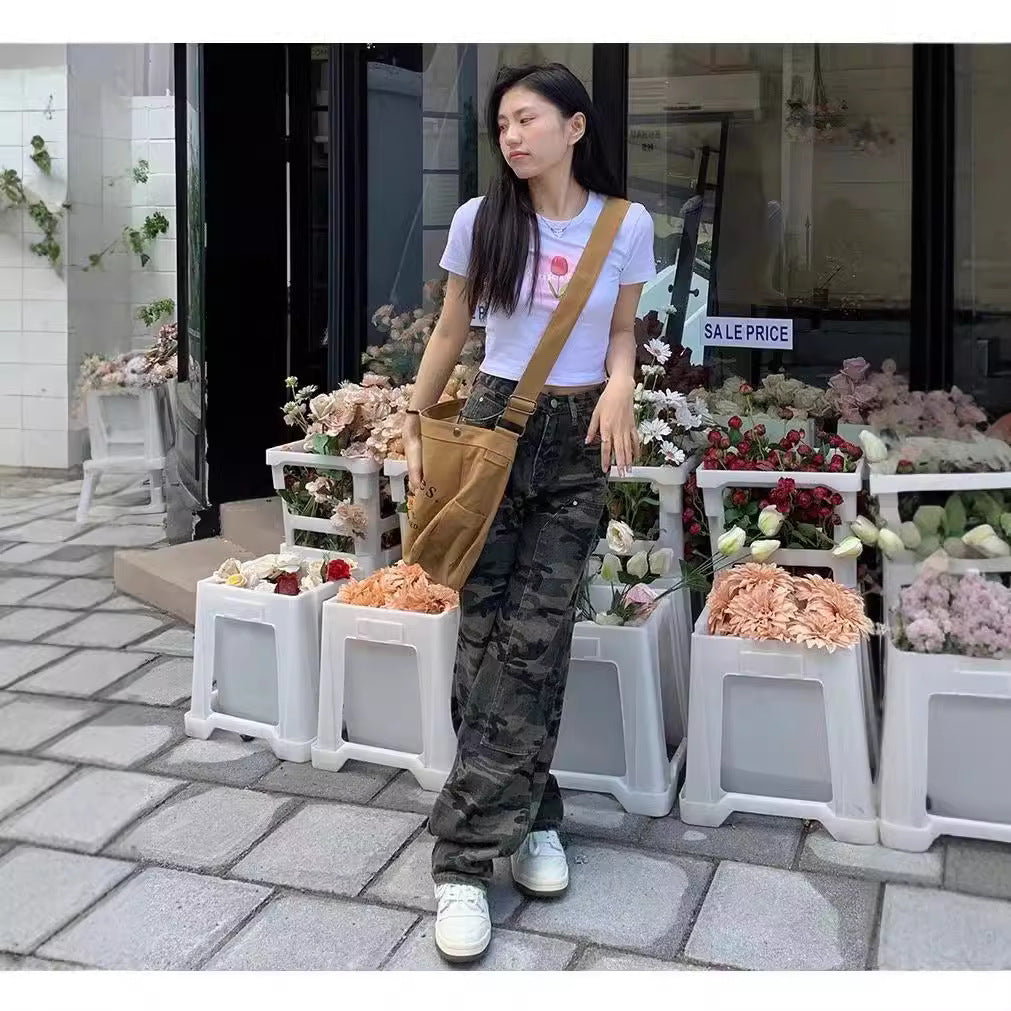 Y2K Camo Wide Leg Cargo Pants - image 5
