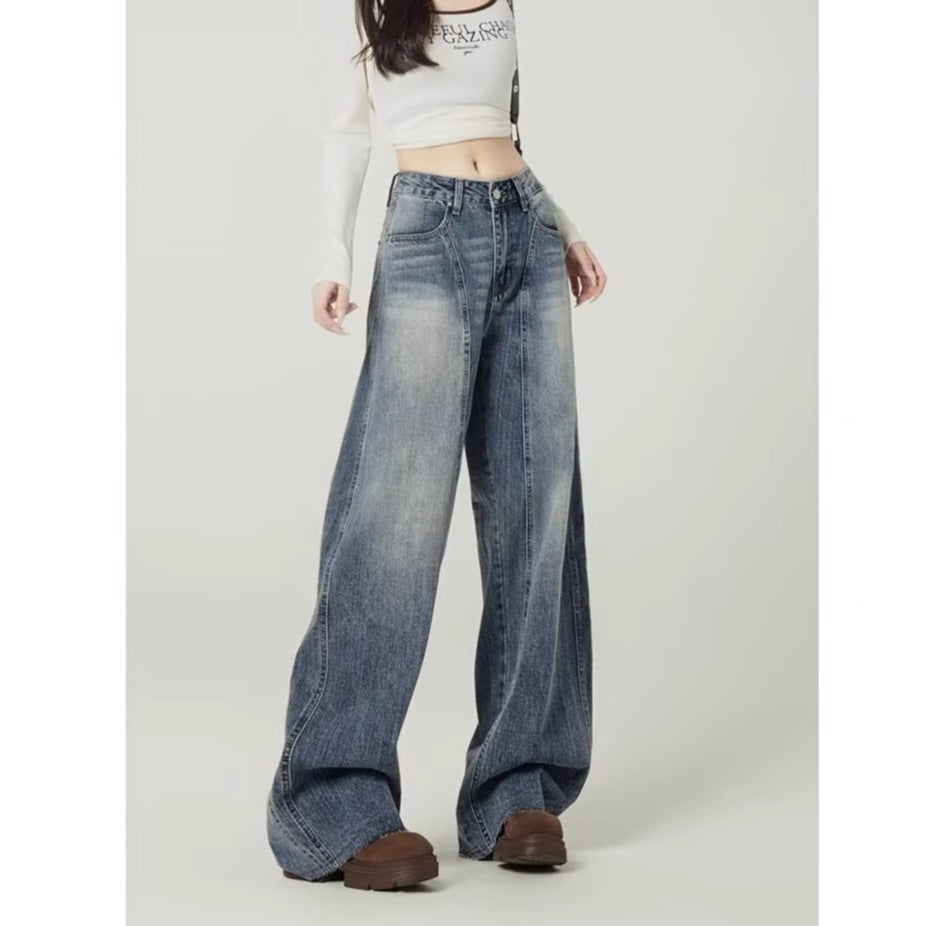 Y2K ハイウエスト ワイド デニムパンツ