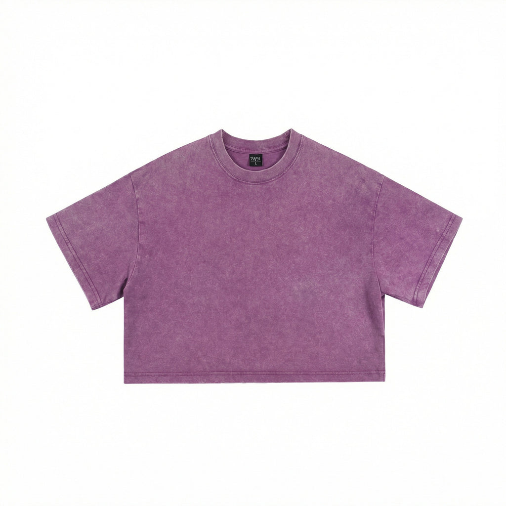 Y2K ウォッシュ加工 クロップドTシャツ 半袖
