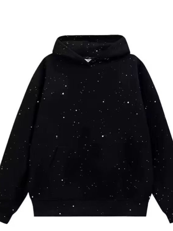 Y2K グリッター 星空 プルオーバーパーカー ブラック