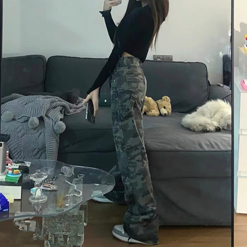 Y2K Camo Wide Leg Cargo Pants - image 2