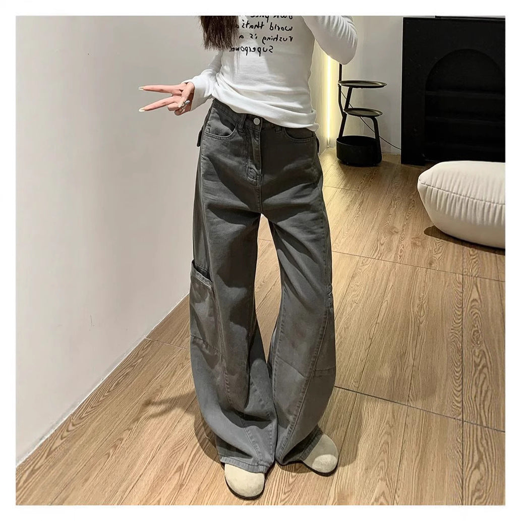 Y2K グレーデニム ワイド カーゴパンツ