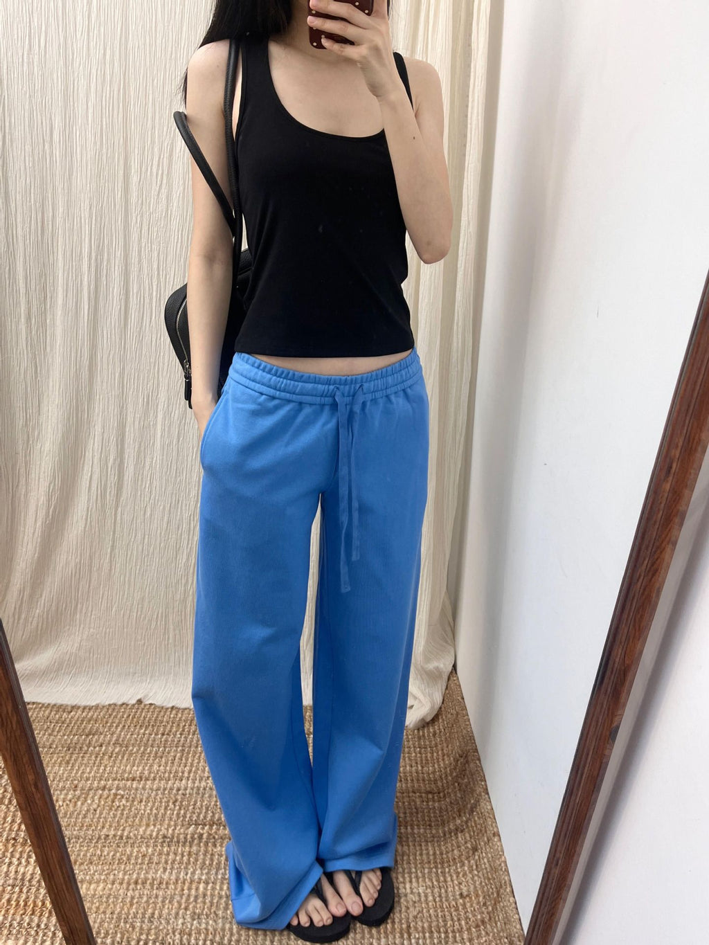 Y2K ローライズ スウェットパンツ クラインブルー