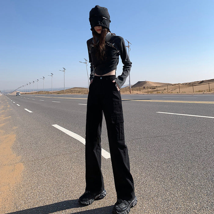 Y2K ストレート ワイド カーゴパンツ
