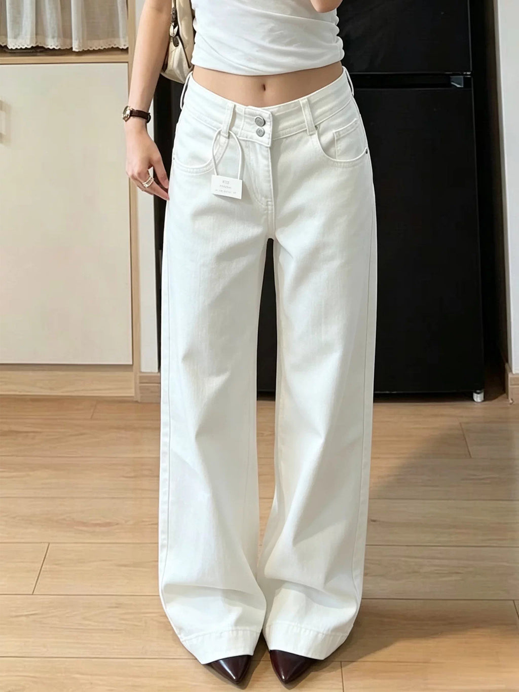 Y2K ローライズ ストレート セミフレアパンツ