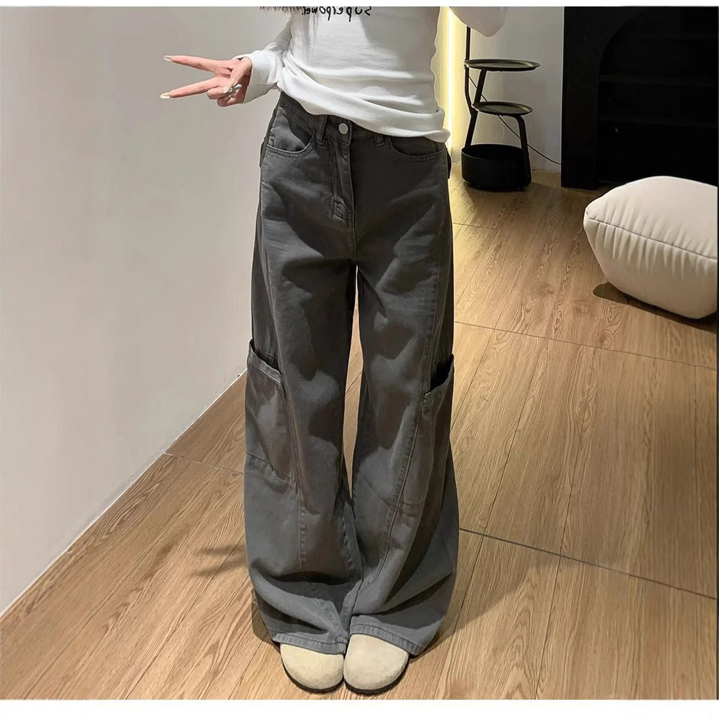 Y2K グレーデニム ワイド カーゴパンツ