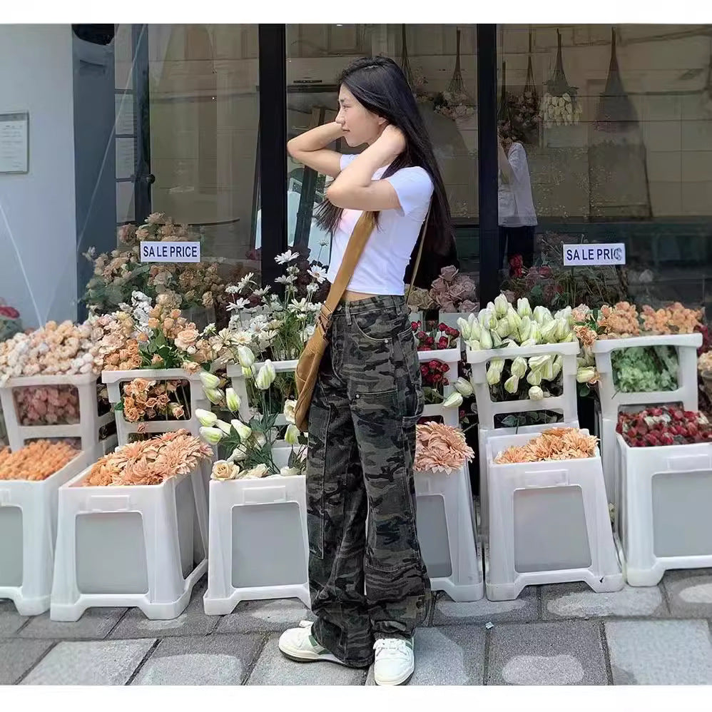 Y2K Camo Wide Leg Cargo Pants - image 4