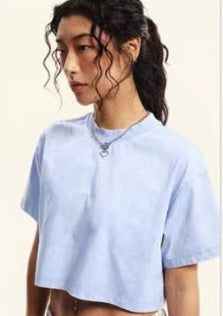 Y2K ウォッシュ加工 クロップドTシャツ 半袖