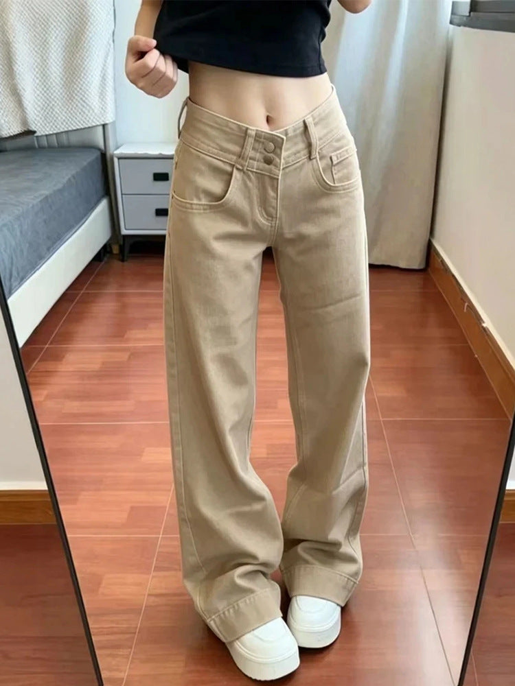 Y2K ローライズ ストレート セミフレアパンツ